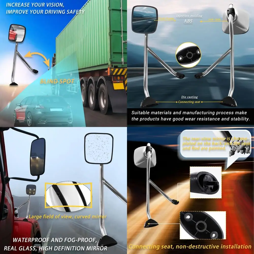 

Черное зеркало на капоте в сборе для любителя грузовика International Durastar 4300, пара левой и пассажирской правой стороны с монтажным рычагом