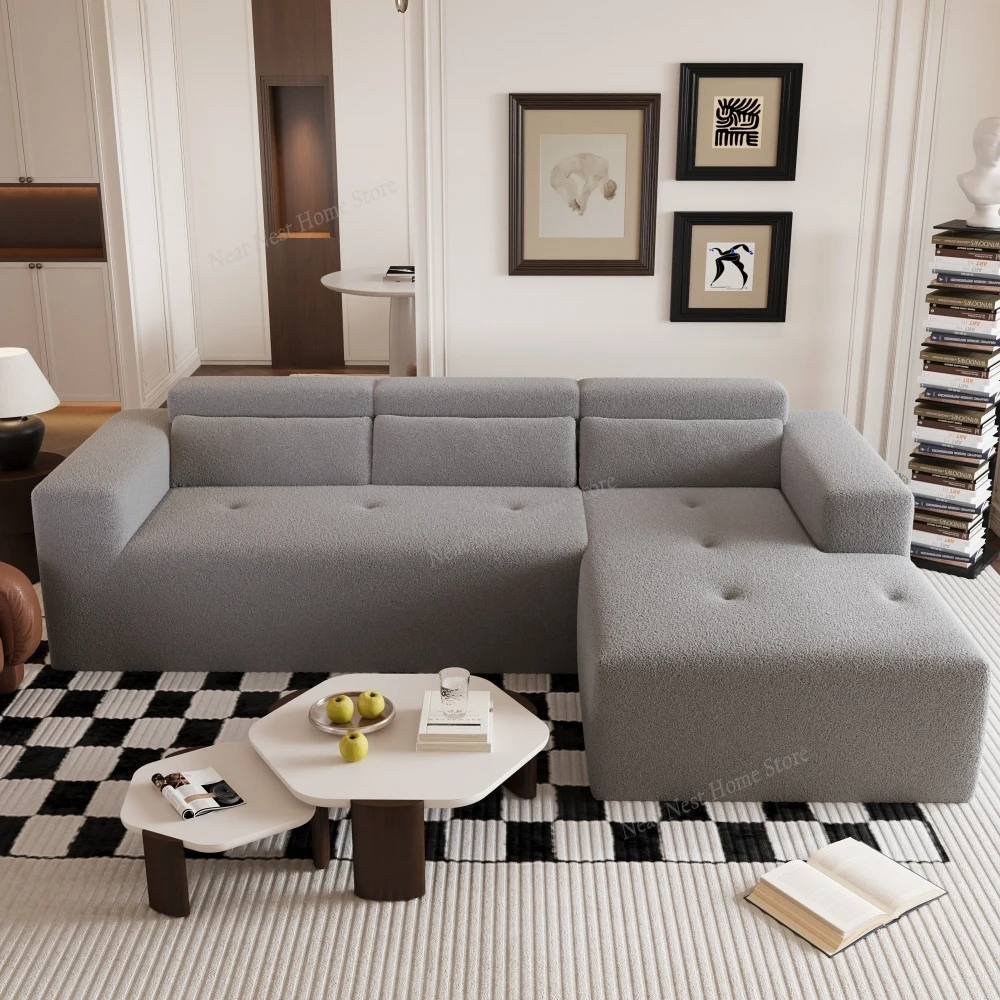 

109-дюймовый модульный L-образный секционный диван Тедди, 3-местный угловой диван с подшазкой и подушками, без сборки для гостиной/квартирки