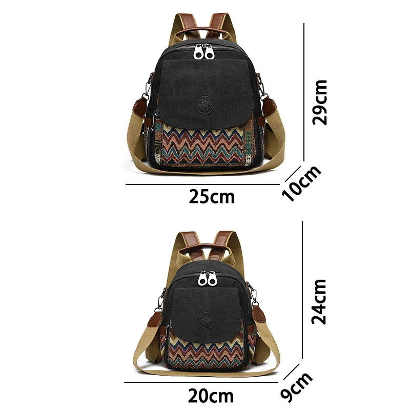 Casual National Style Denim Backpacks New Luxury Designer Bags for Women Bohemian Large Capacity Exquisite Stylish School Bag - view 2