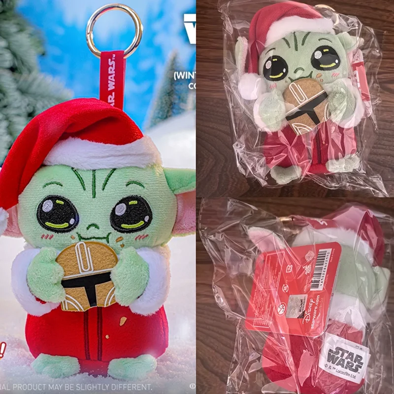 

Hot Toys Star Wars Grogu Cosbi Plush Keychain Winter Holiday Soft Stuffed Bag Pendant Movie Peripherals Collectibles Gifts