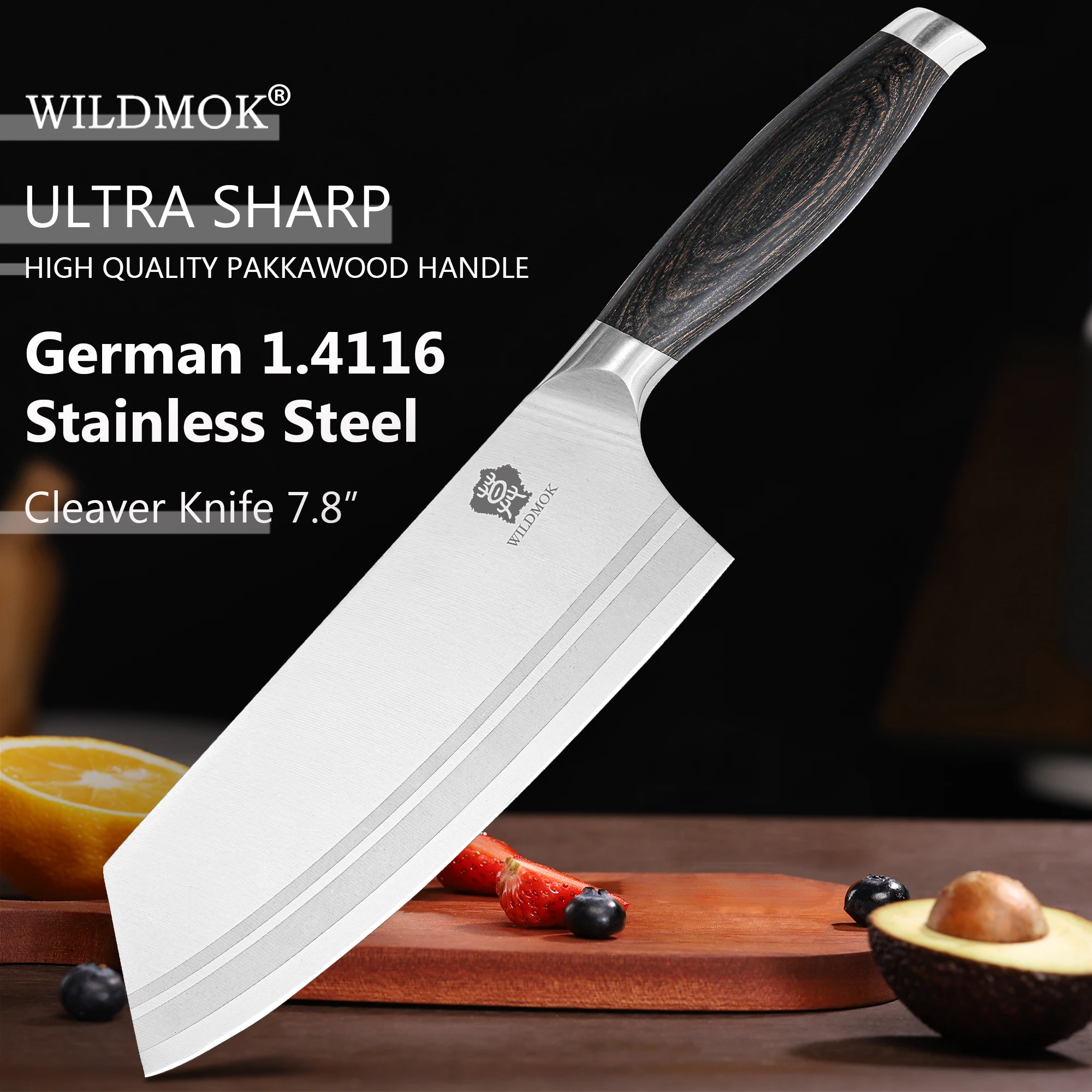 WILDMOK Meat Cleaver Knife 7.8 