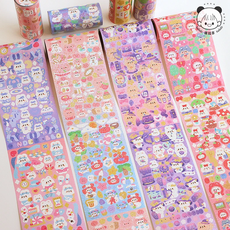 9mm*2m Telado Goo Card Stickers Korea Cute Kawaii Laser Sticker Tape Decorative BTS Photocard Album Acrylic Accessories Decal