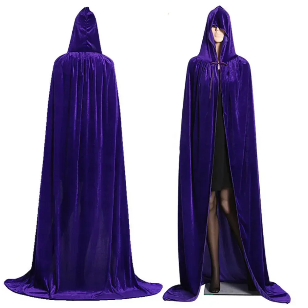 

Solid Color Velvet Cloak Full Length Velvet Material Hooded Robe Reversible Design Deluxe Quality Ponchos Cosplay Cosplay Events