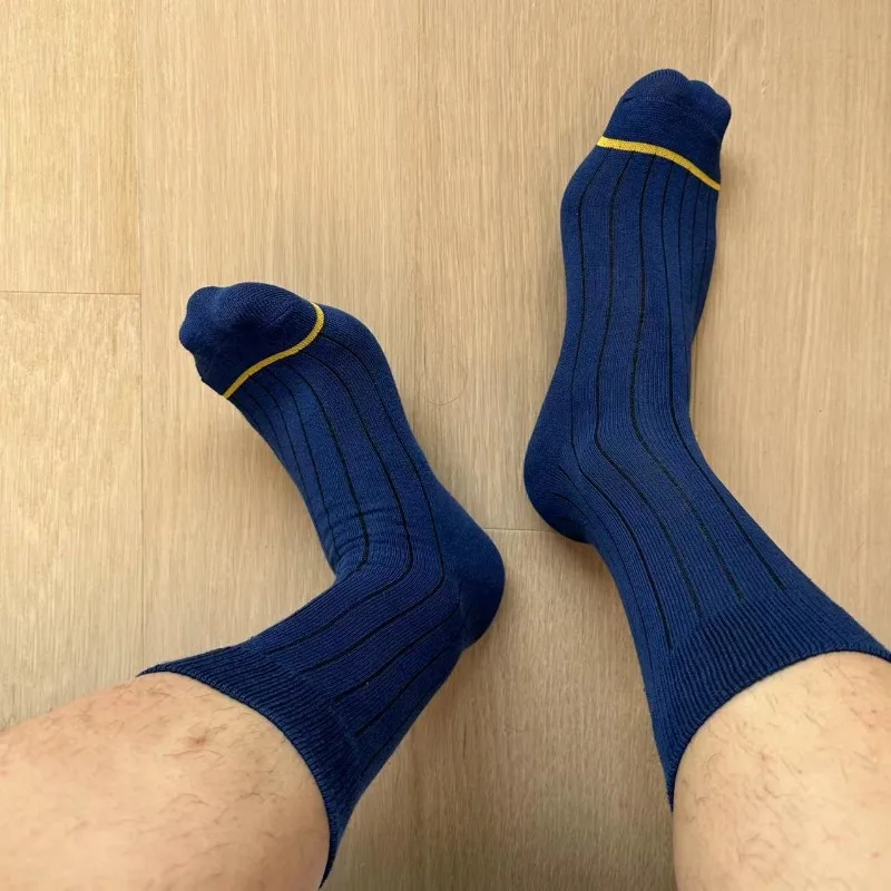 

2 Pairs Men's Socks New Office Business Casual High Quality Long Cotton Socks for Men Breatheable Soft Mid Tube Socks Male 2024