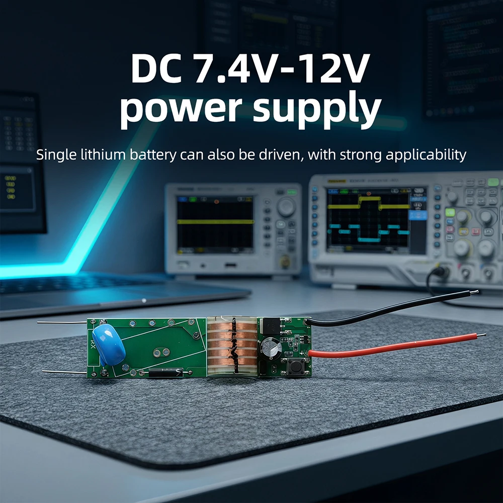 DC 7.4V-12V to 15-20KV High-Voltage Boost Step-up Module High-Power Arc Generator prolonged no-load operation without overheat