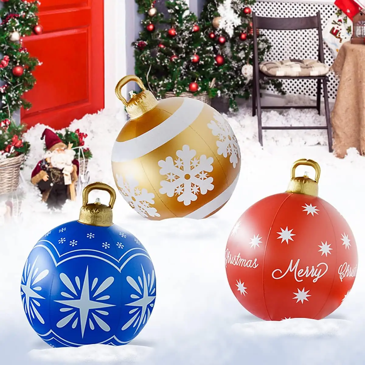 

Christmas Inflatable Decorated Balls Christmas Balls Outdoor Christmas Tree Decorations Atmosphere Inflatable Baubles Toys 60cm