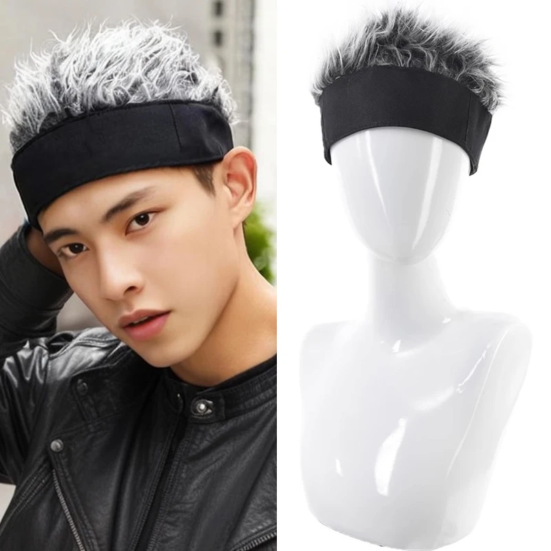 

Синтетическая мужская новинка, шапка для волос, парик с шипами, забавные козырьки для гольфа, черная шапка-бини, парик, бейсбольная кепка с козырьком для мужчин, повседневное использование для вечеринок