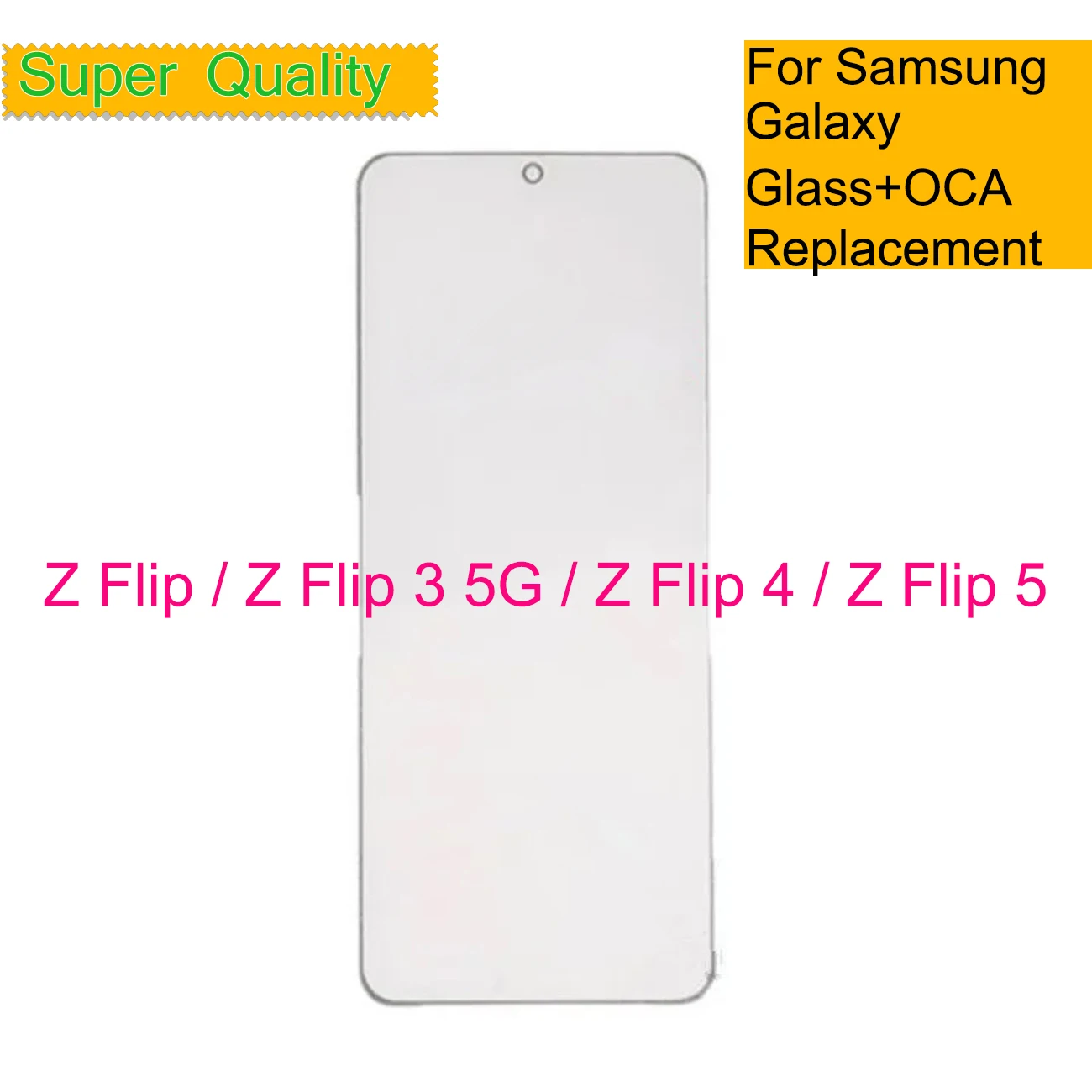 

10Pcs/Lot For Samsung Galaxy Z Flip 5 4 2 5G Touch Screen Panel Front Outer Glass LCD Lens For Galaxy Flip With OCA Repair