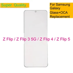 10Pcs/Lot For Samsung Galaxy Z Flip 5 4 2 5G Touch Screen Panel Front Outer Glass LCD Lens For Galaxy Flip With OCA Repair