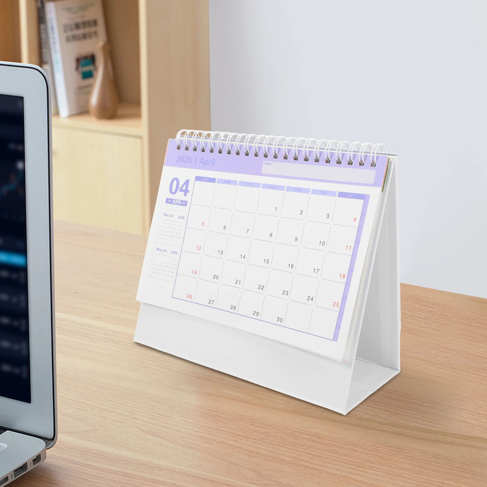 

2026 Desk Mini Standing Flip Calendar For Office Home School Use July Table Calendars 2025 To December 2026 Purple