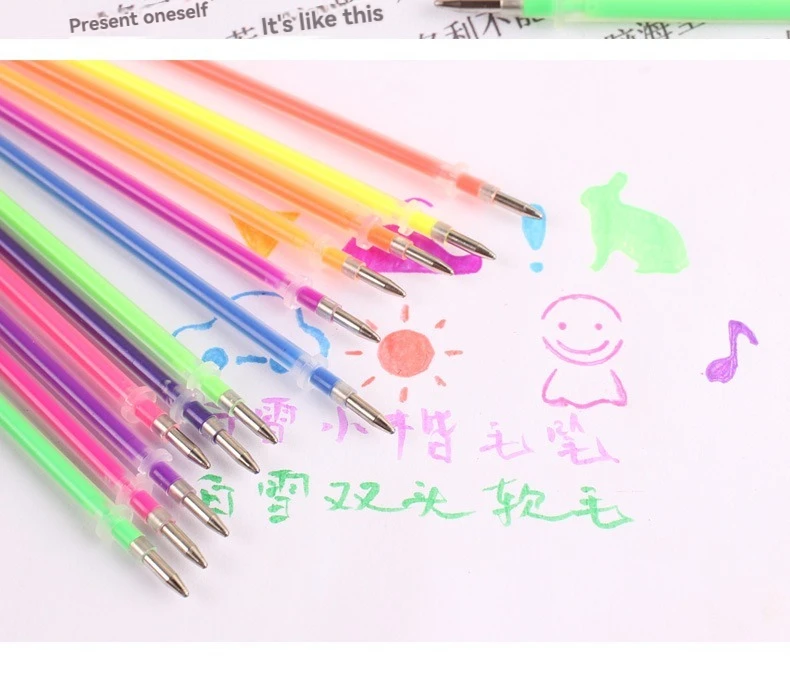 12-100 Farbige Gelstift-Nachfüllungen Set - Glitzer, Pastell, Textmarker, Metallic-Tinte für Künstler, Scrapbooking und Graffiti-Zeichnen – Detail 6