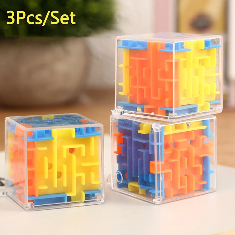 Labirinto trasparente 3D Cubo magico Velocità Palla rotolante Puzzle Giocattolo per bambini Gioco di puzzle a sei facce antistress