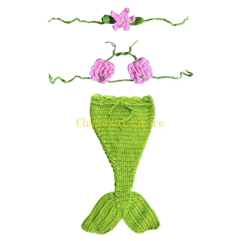 

E7CE Новорожденные море-майдена вязание фото вязание платье для фотосессии детские фотосессии