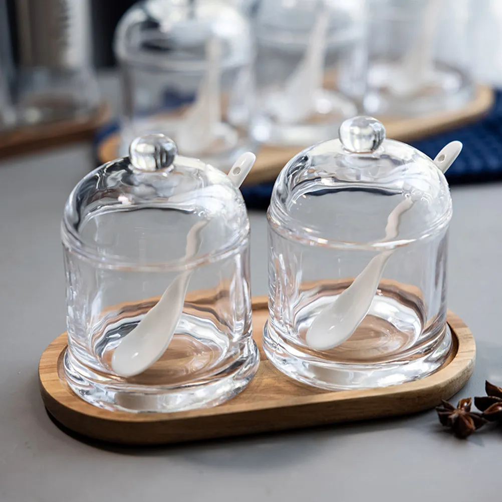 Tarro de cristal resistente para condimentos con tapa antipolvo para mantener la frescura, ideal para especias, sal, azúcar, aceite, chile en polvo, pimienta, harina, mermelada y barbacoa.