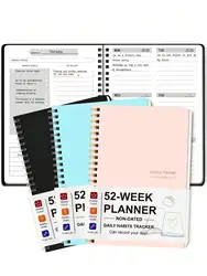 An 8.3 X 5.5-Inch, Undated Daily Weekly Planner, Can Be Used to Plan the Agenda, Record Daily Plans to Achieve Future Goals