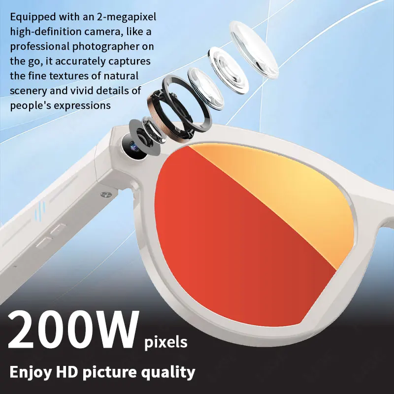 New AI Smart Glasses 4GB Memory Recording Videos Photo Recognition Answer Translation 290mAh WiFi Transmission Bluetooth Glasses