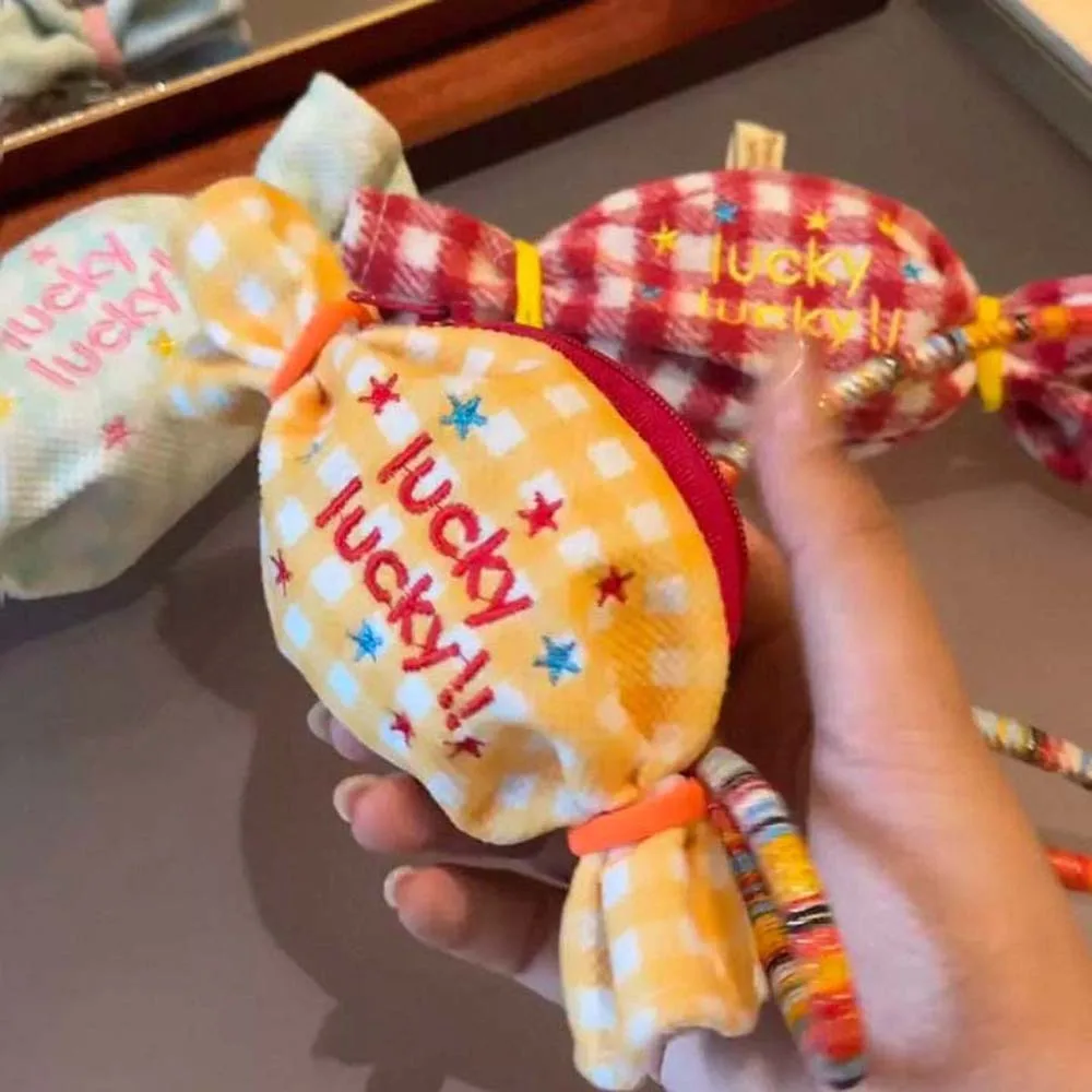 지갑 스위트 캔디 디자인 동전 지갑 분실 방지 스타 립스틱 이어폰 가방 캔버스 천 창의적인 미니 번들 포켓 학생용