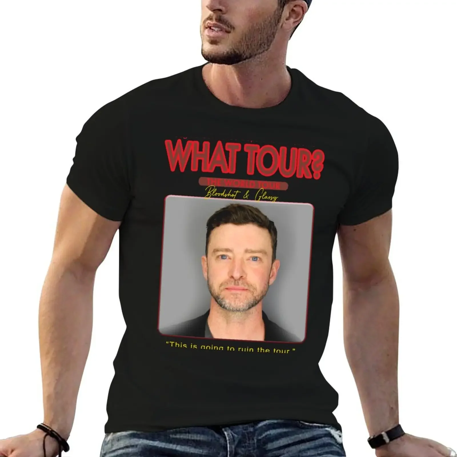 Justin Timberlake Mugshot Tour Shirt T-Shirt blue archive sweat mens clothing