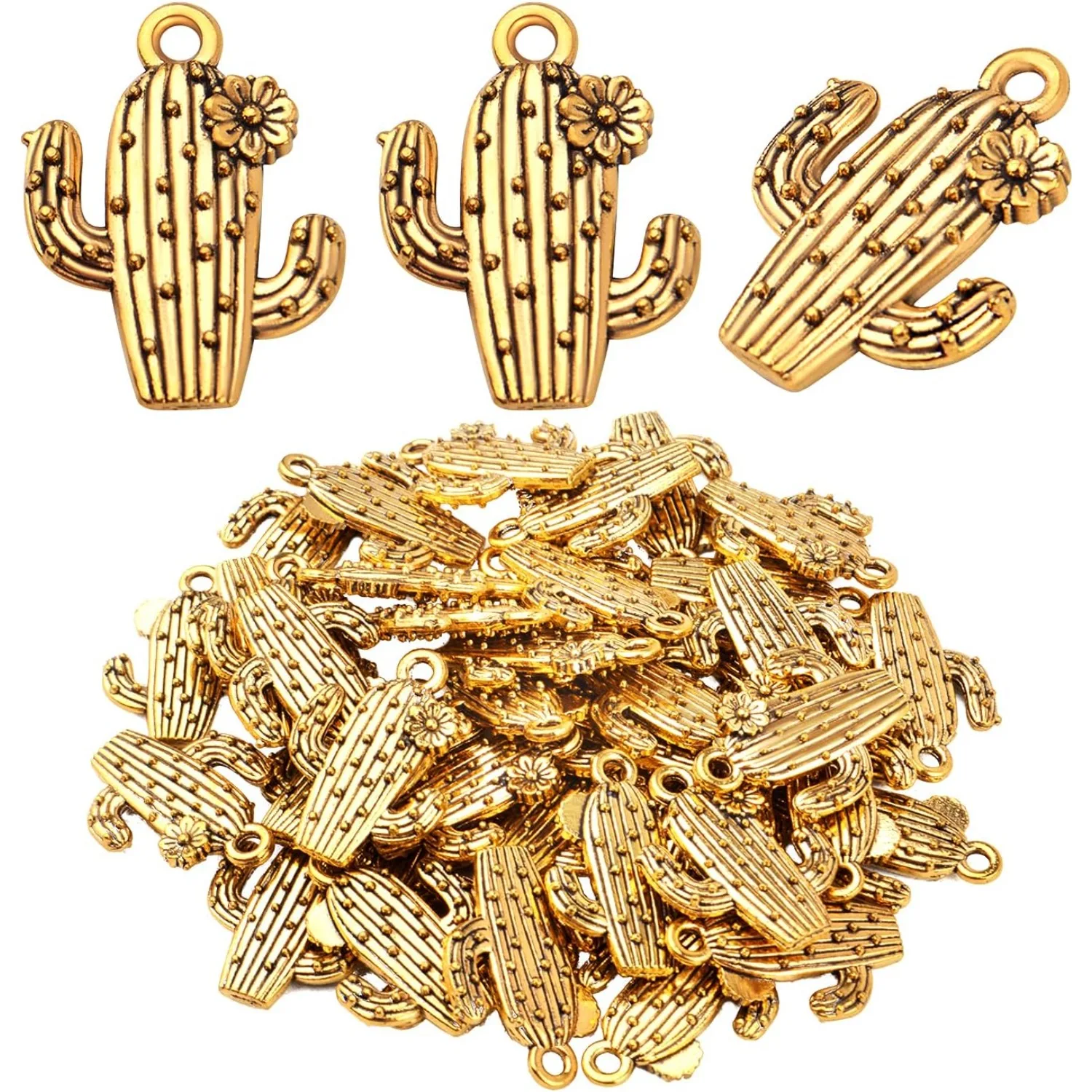 

40 шт., подвески в виде цветка пустыни, кактуса, подвески из сплава, тропическая тема, подвески в виде растений в пустыне, изготовление ювелирных изделий для браслета «сделай сам», ожерелья