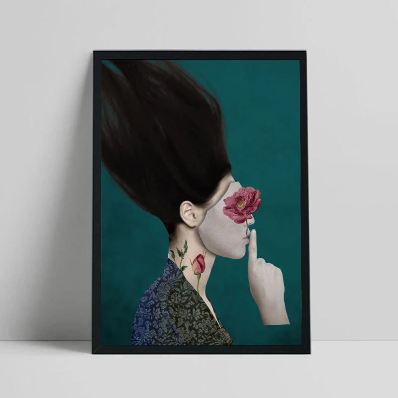 Portrait Girl Modern Women Surrealism Nordic Posters and Prints Canvas Painting Wall Art Picture for Living Home Room Decor