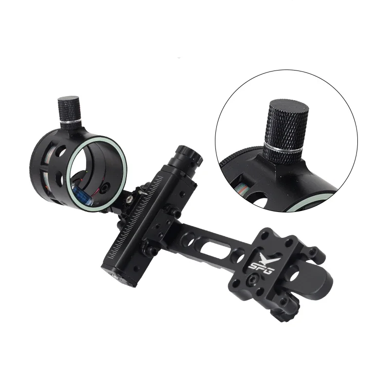 

Compound Bow Sight 1 Pin Long Rod Fine Adjustment Aiming Archery Sight Multi View Arrow Target Hunting Equipment