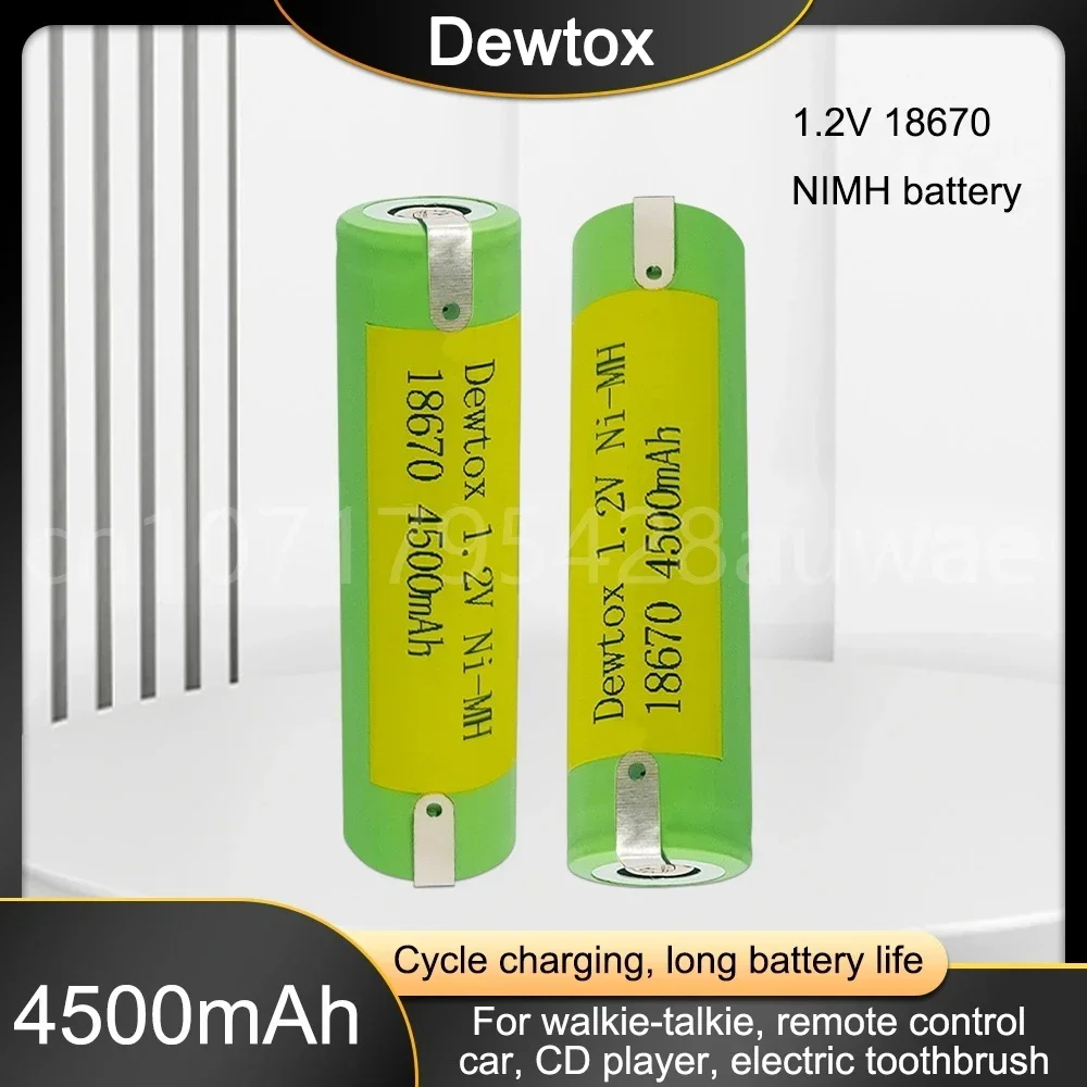 1.2V 17670 17650 18670 7/5A 4/3A 4500mah Ni-Mh Rechargeable Battery Cell With Welding Pins for Electric Shaver Toothbrush