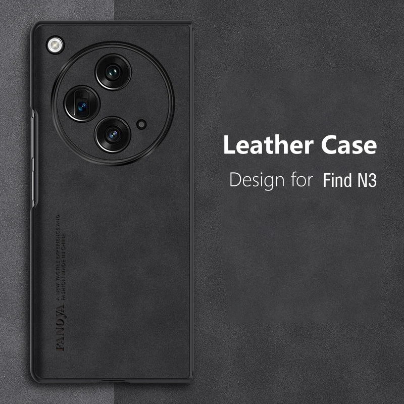 for Oppo Find N3 N 3 FindN3 Phone Case Luxury Leather Frosted Ultra-thin Shockproof Hard PC Front Frame Cute Cover OppoFindN3