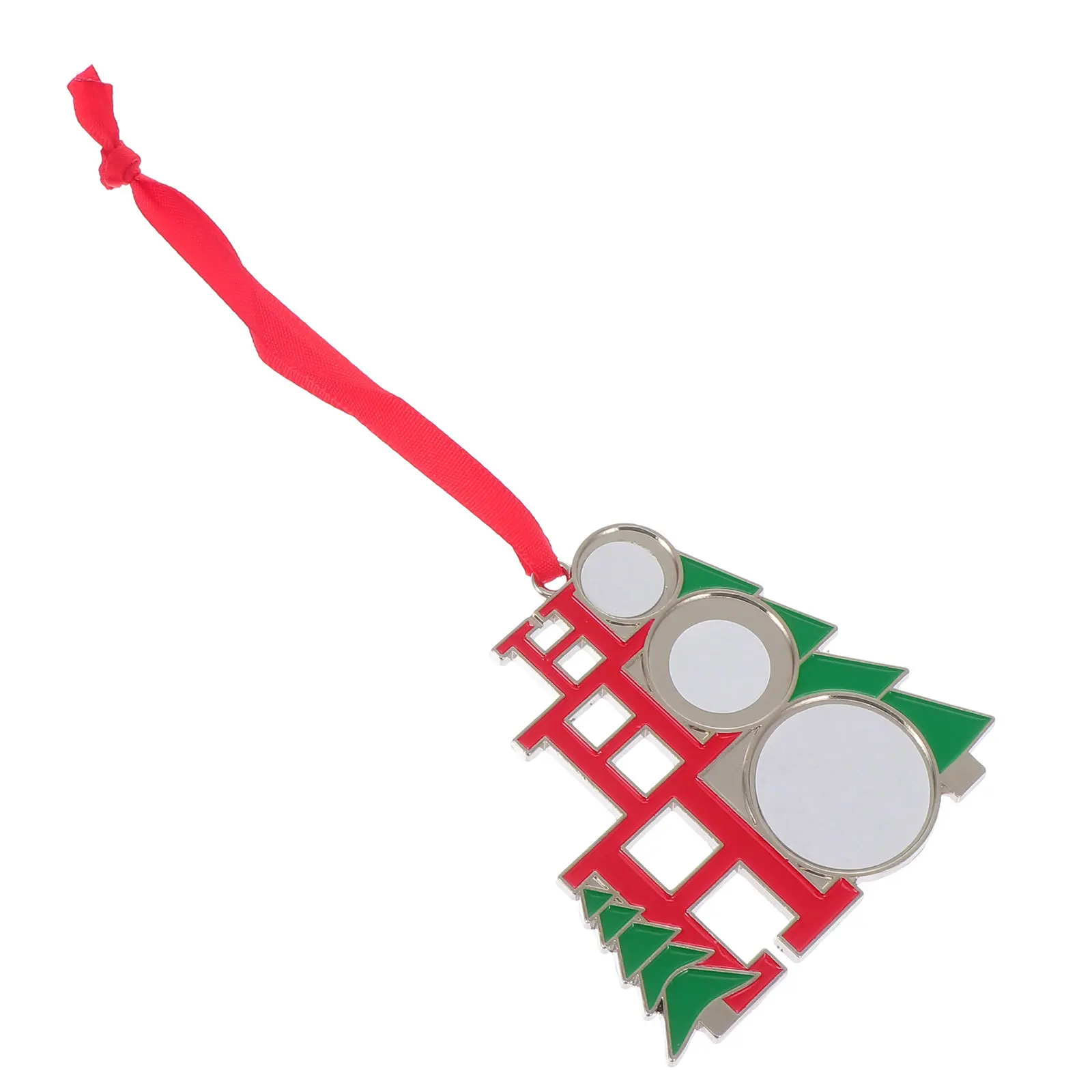 

1pc Christmas Decoration Hanging Ornament Zinc Alloy Photo Frame Pendant For Xmas Tree Window Wall Garden Diy Party Decor