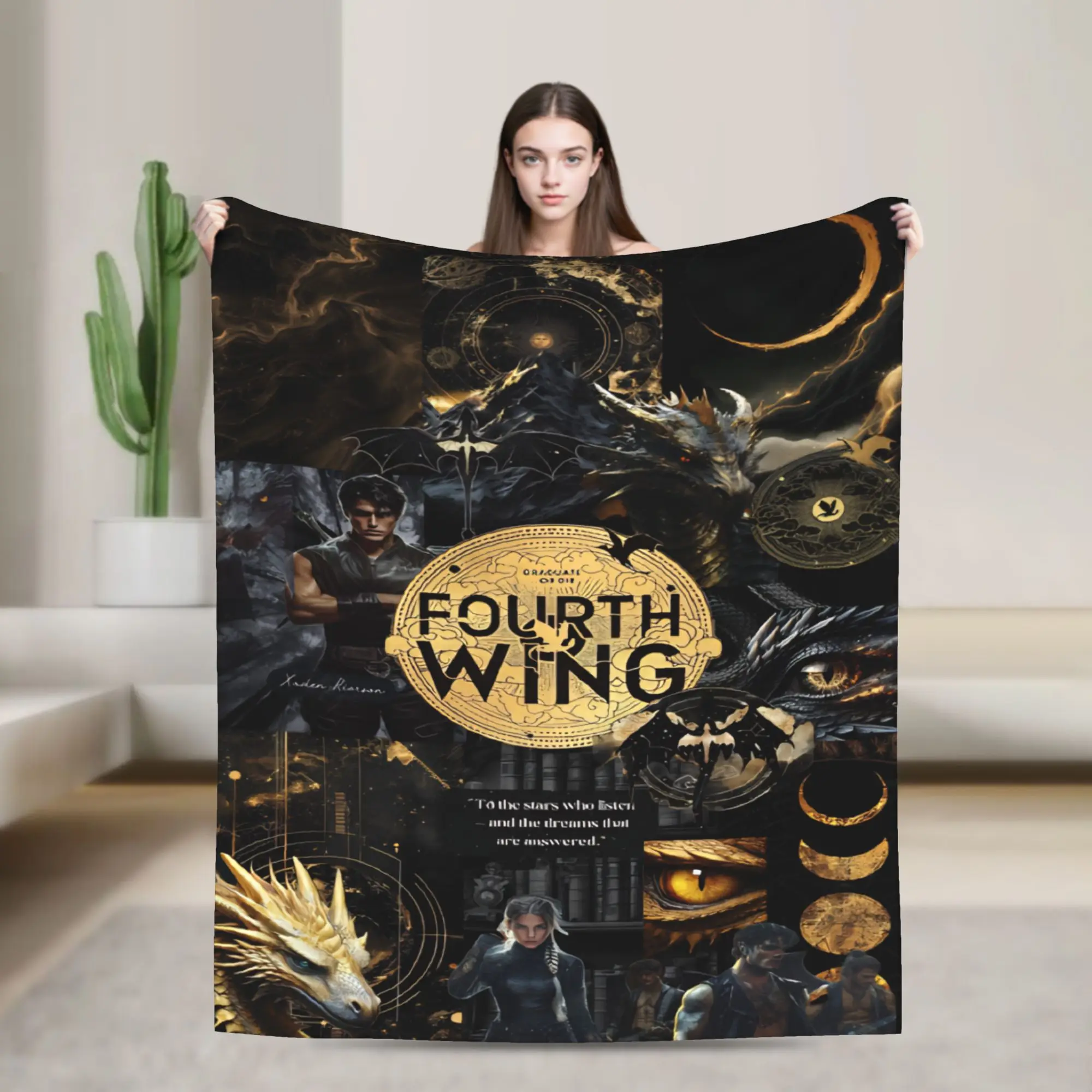 Novelty Design F-Fourth W-Wing Dragon Blankets Lightweight Thin Fleece  Comfortable Throw Blanket Machine Washable