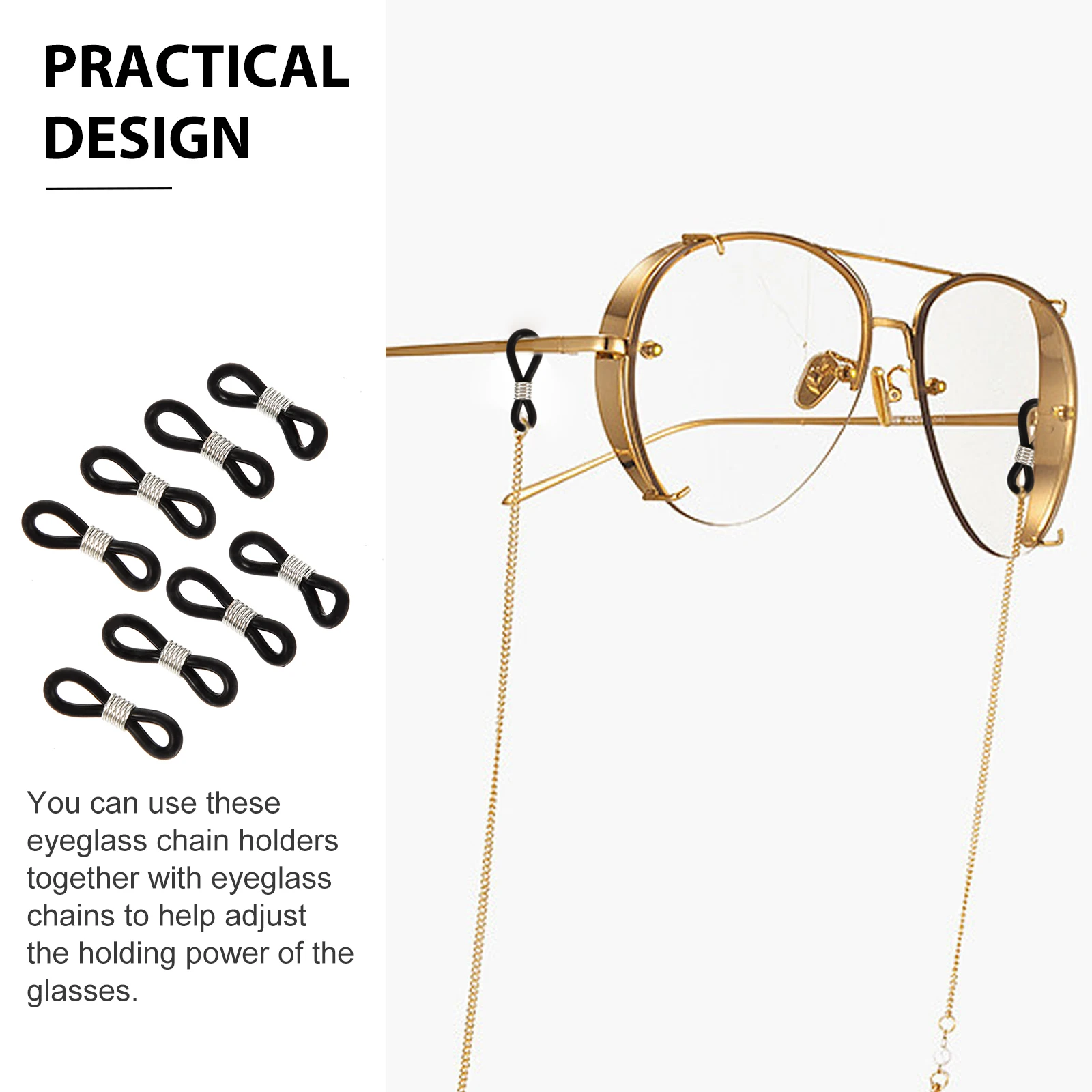 

100 Pcs Glasses Chain Accessories Eyeglass Silicone Ends for Women Eyeglasses Strap Holder