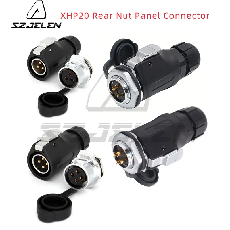 

1Set Panel Connector Rear Nut Male Female Plug And Socket XHP20 2-12Pin Industrial Installation Equipments соединитель проводов