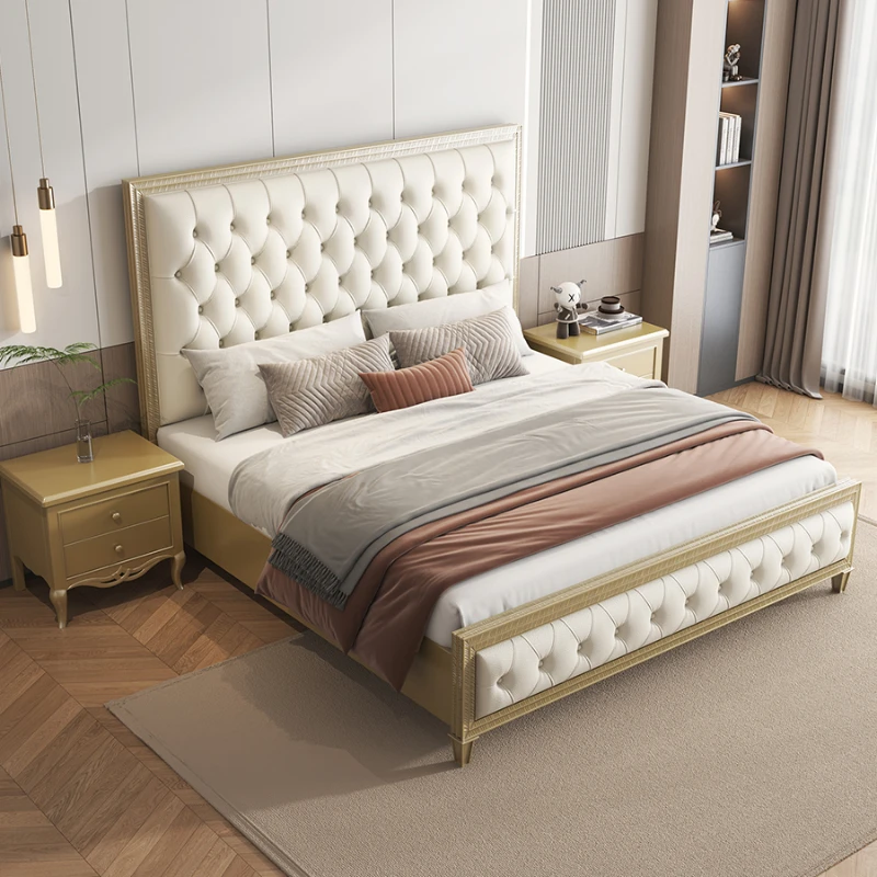 Modern Luxury Double Bed European Pretty Unique Hotel King Size Double Bed Princess Modern Cama Matrimonial Bedroom Furniture