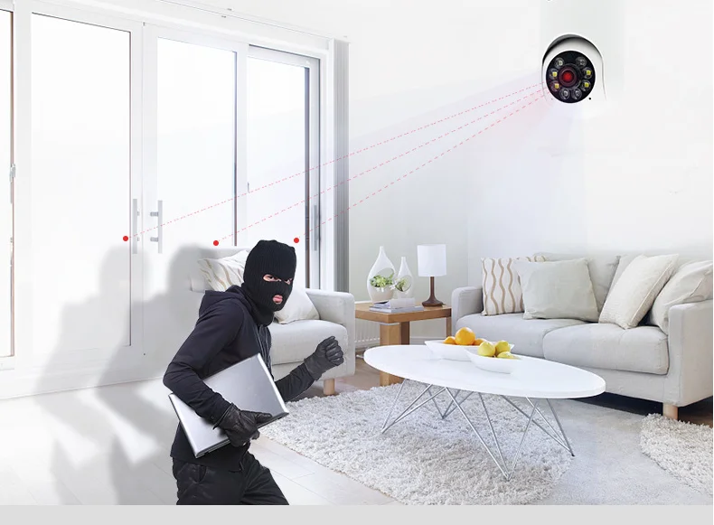 HKWASION 2MP  wireless wifi camera home HD 360-degree panoramic PTZ camera network monitoring