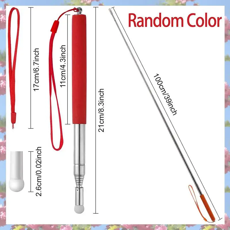 교실 개폐식 포인터 화이트 보드 포인터에 대 한 손 끈 교사 포인터와 8Pcs 텔레스코픽 포인터 스틱