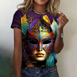 Women Party T Shirts 3d Carnival Printed Top For Woman Gothic Graphic Tees Clothes Winter Holiday T Shirt Summer Casual Clothing