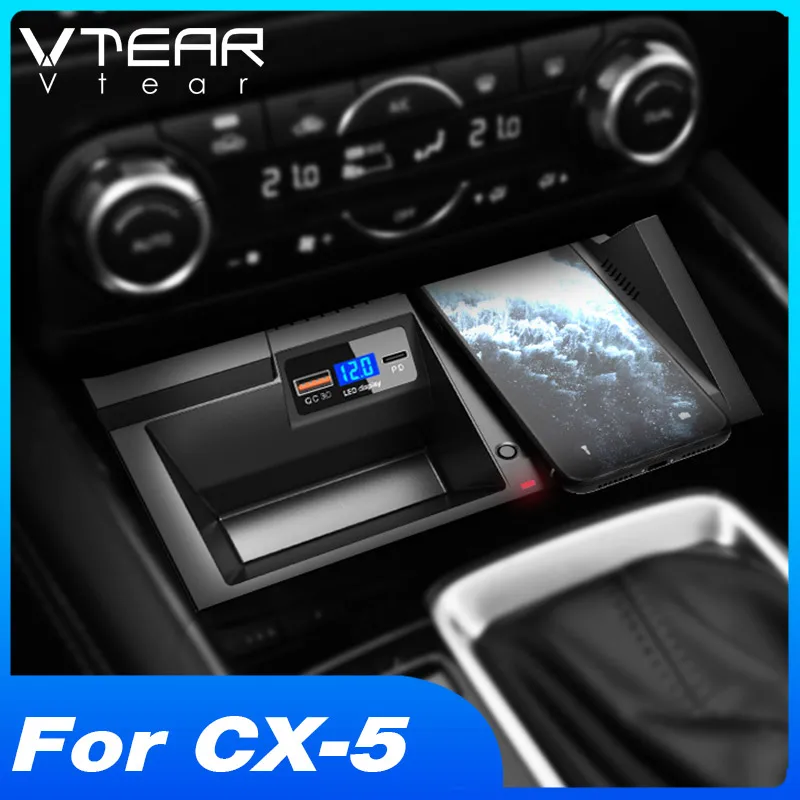 

Car Wireless Charger Fast Mobile Phone Charging Panel Adapter For Mazda CX-5 CX5 KF Interior Modification Accessories 2018-2024