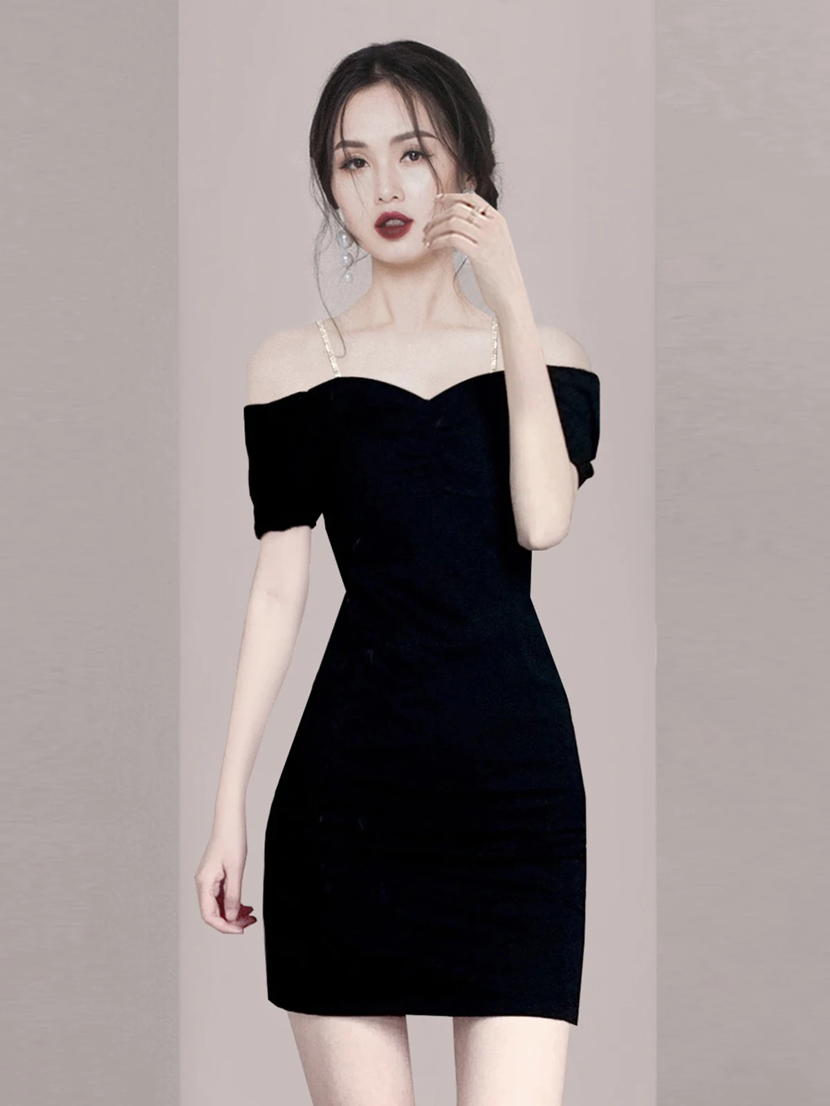 

Сексуальное вечернее платье Hebe Sle Little Bla Dr с одним плечевым ремнем, короткое, А-силуэт, для повседневной носки