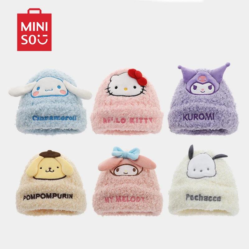 

Winter Children Hat New Plush Pullover Girl Baby Ear Protection Sanrio My Melody Kuromi Cinnamoroll Pochacco Cold Proof and Warm