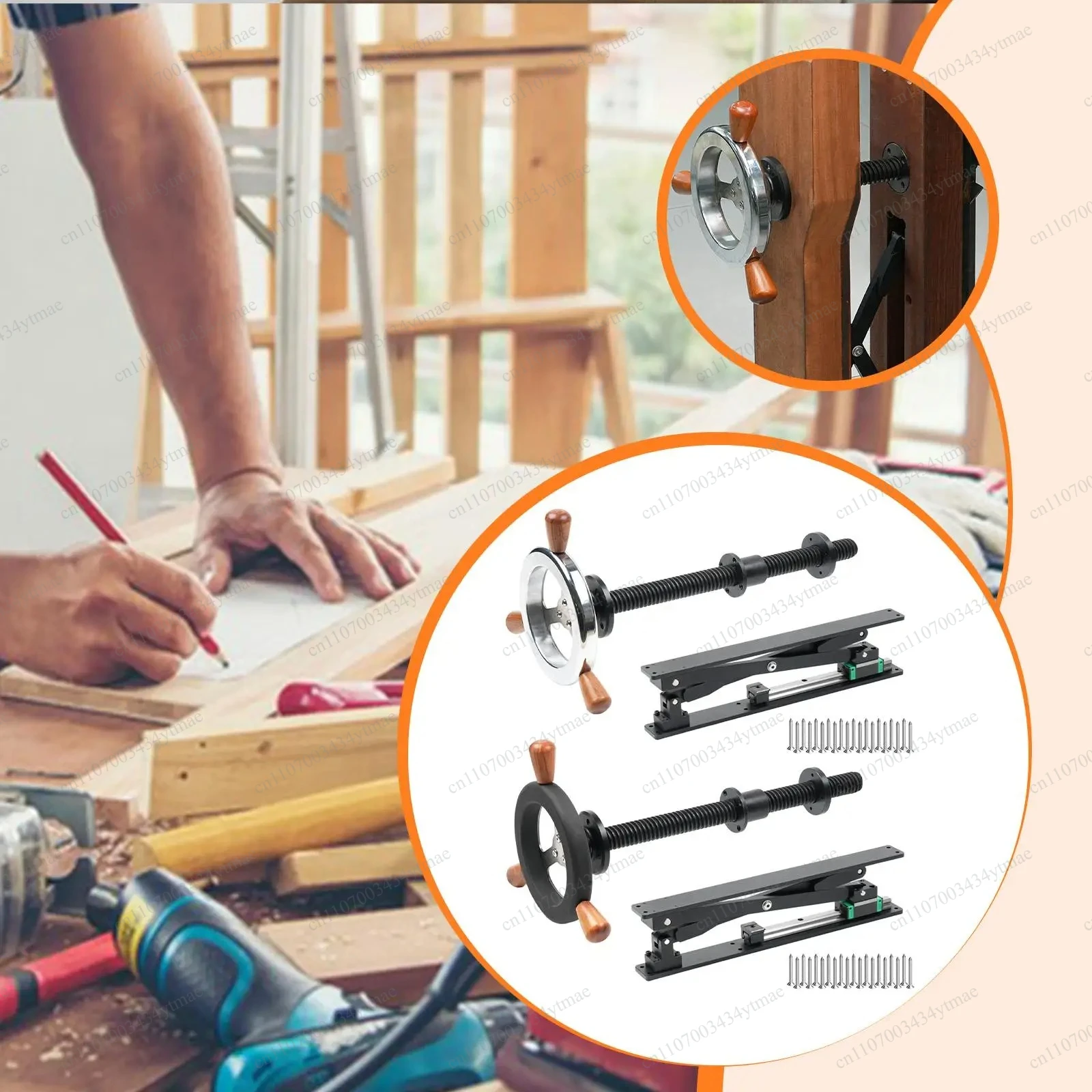 Adjustable Steel Screw Leg Vise X‑Rack, Sturdy Handwheel Workbench Accessory for Woodworking Workshop Table