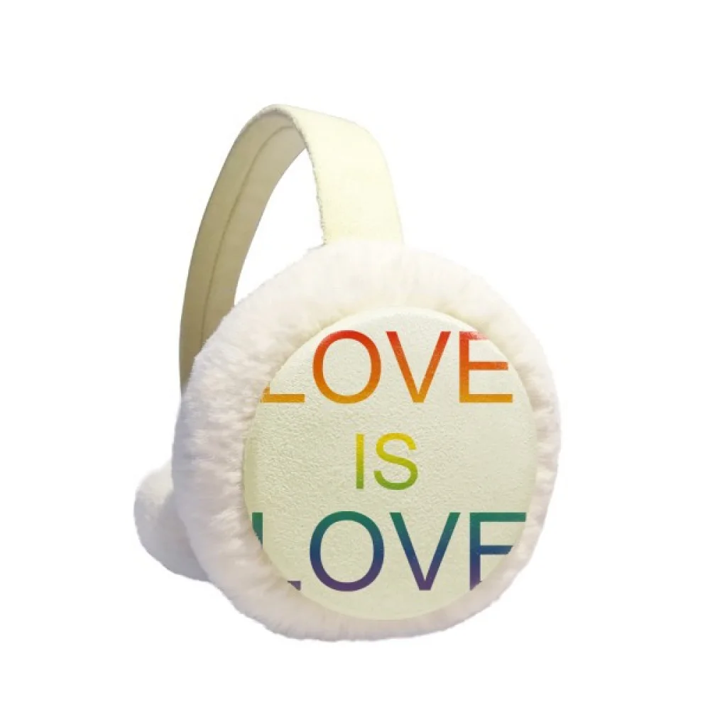 

LGBT Rainbow Flag Love Is Love Winter Ear Warmer Cable Knit Furry Fleece Earmuff Outdoor