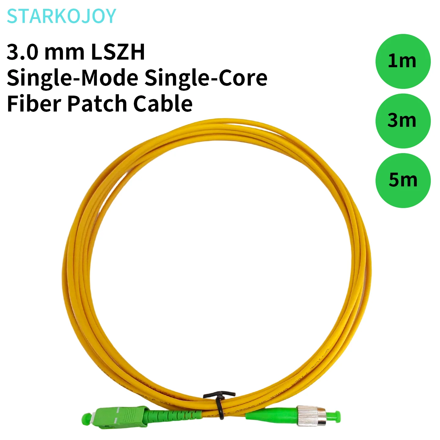 STARKOJOY 3.0mm 1/3/5m Carrier-Grade  Single-Mode Single-Core LSZH Fiber Optic Jumper FC/SC/LC/APC  Customizable