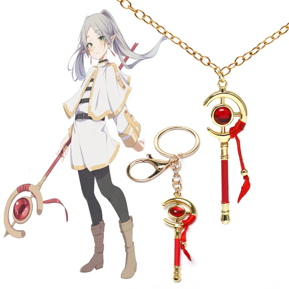 LLavero de Anime de Frieren en el Funeral, accesorio colgante para bolso, varita mágica, más allá del final del viaje