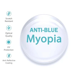 1.56/1.61/1.67 Aspheric Anti Blue Light Prescription Glasses Lenses Radiation Protection UV Protect CR-39 Myopia Hyperopia LENS