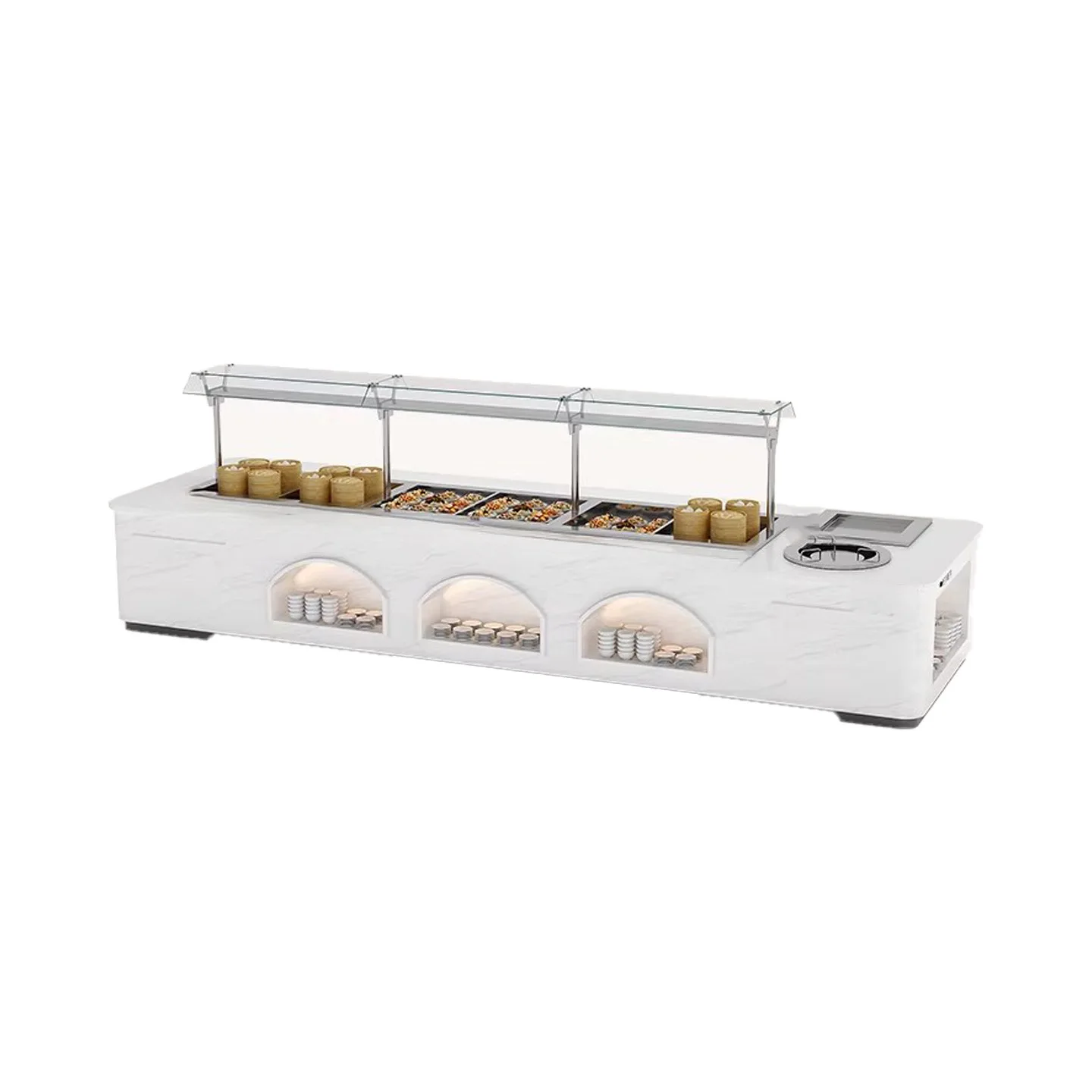 Buffet Nakajima Buffet Taiwanese Business Small Bowls Fast Food Restaurant Dache Table Vertical Insulation Dish Pick-up Display