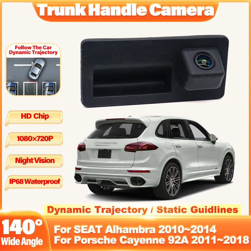 Dynamic Trajectory Tracks Car Rear View Camera For Porsche Cayenne 92A 2011~2018 For SEAT Alhambra 2010~2014 Night Vision CCD HD