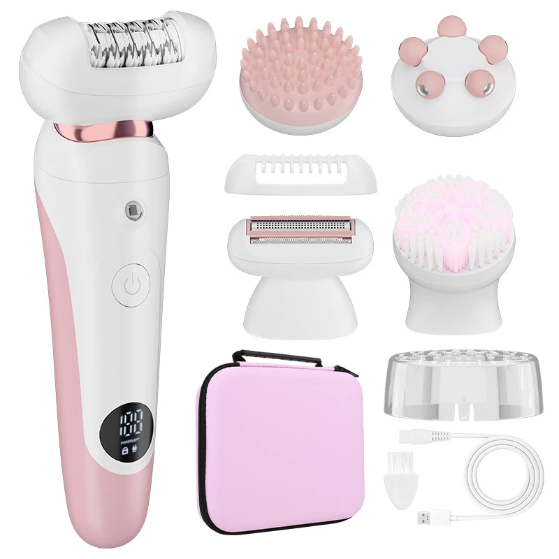 

IPX7 Женская бритва 7 в 1, набор для ухода за телом, бритва для тела для женщин, электрический эпилятор, безболезненная бритва для бикини, бритва, триммер для паха