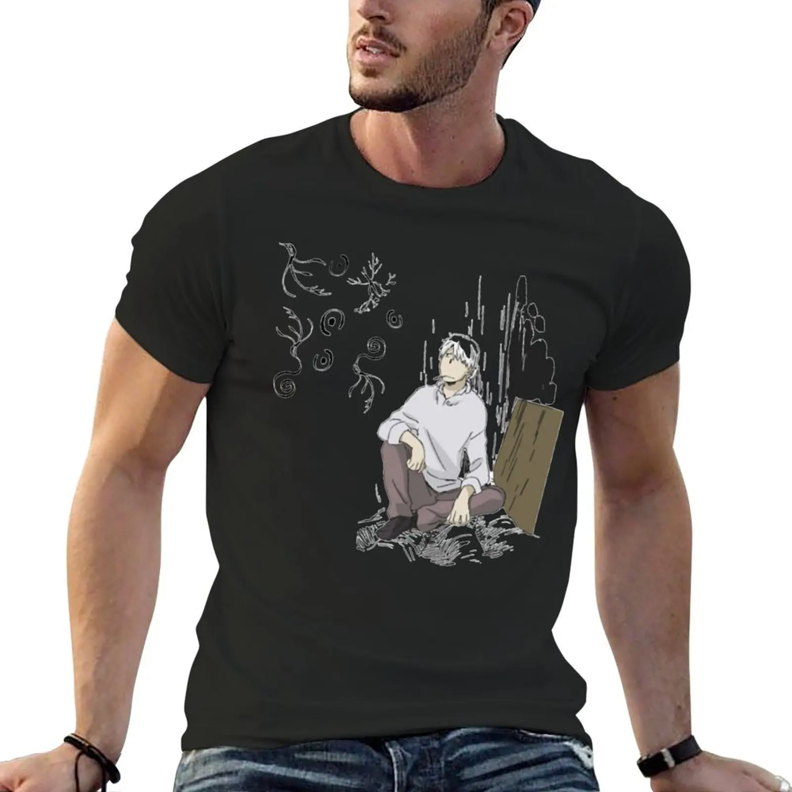 Day Gift for Anime Tv Mushishi Series Gifts Music Fans T-Shirt graphic shirts kawaii clothes for a boy oversized t shirt men