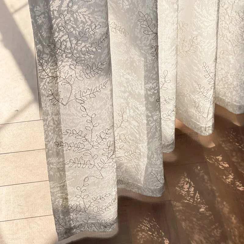 Luxurious Window Curtains for Living Room Embroidered Thick Tulle for Window Drapes for Bedroom Insulated Elegant Shade Cover