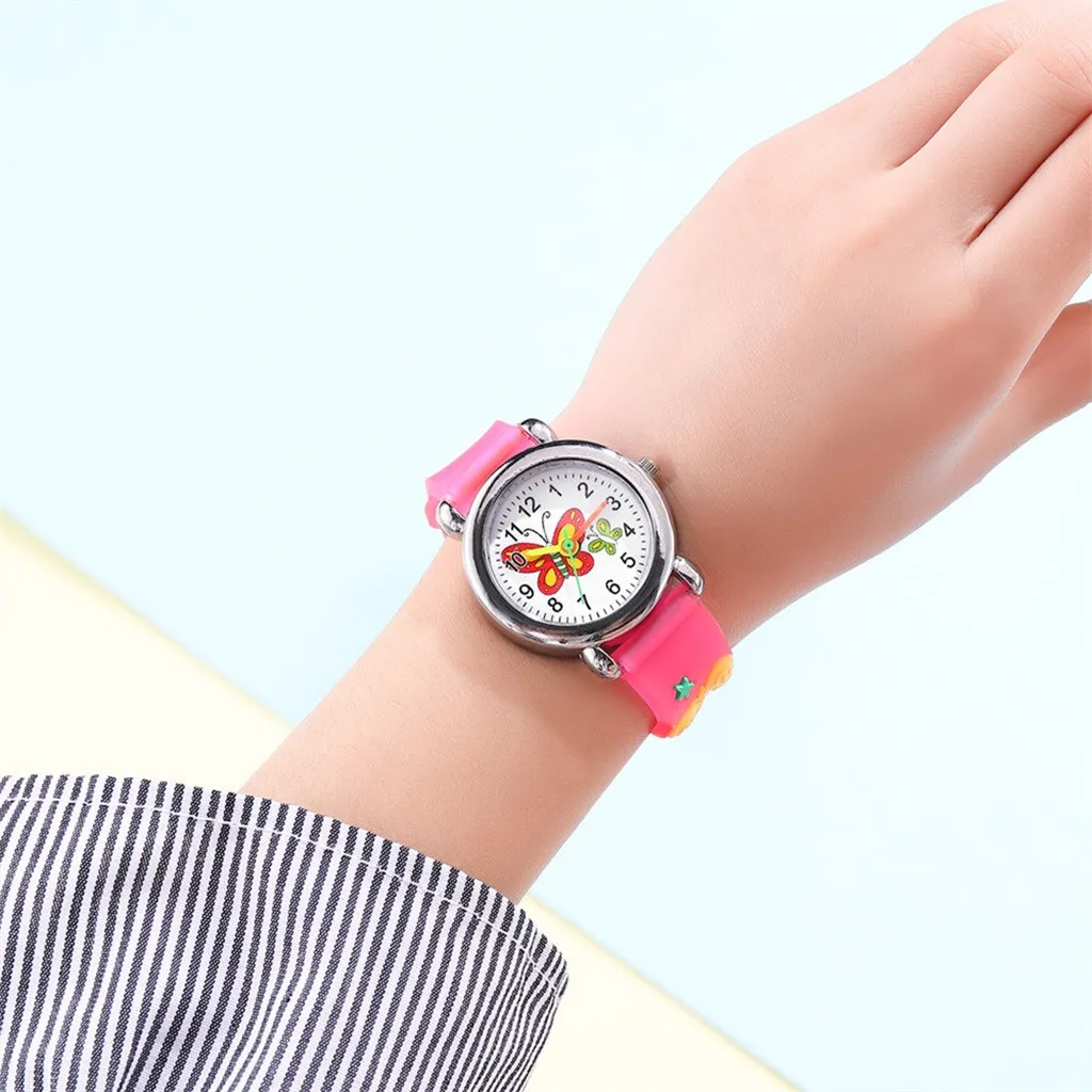 Fashion Cartoon Women's Watch Pink Women Cute Wristwatch Cartoon Pattern Quartz Watch Set for Girls Fashion Student