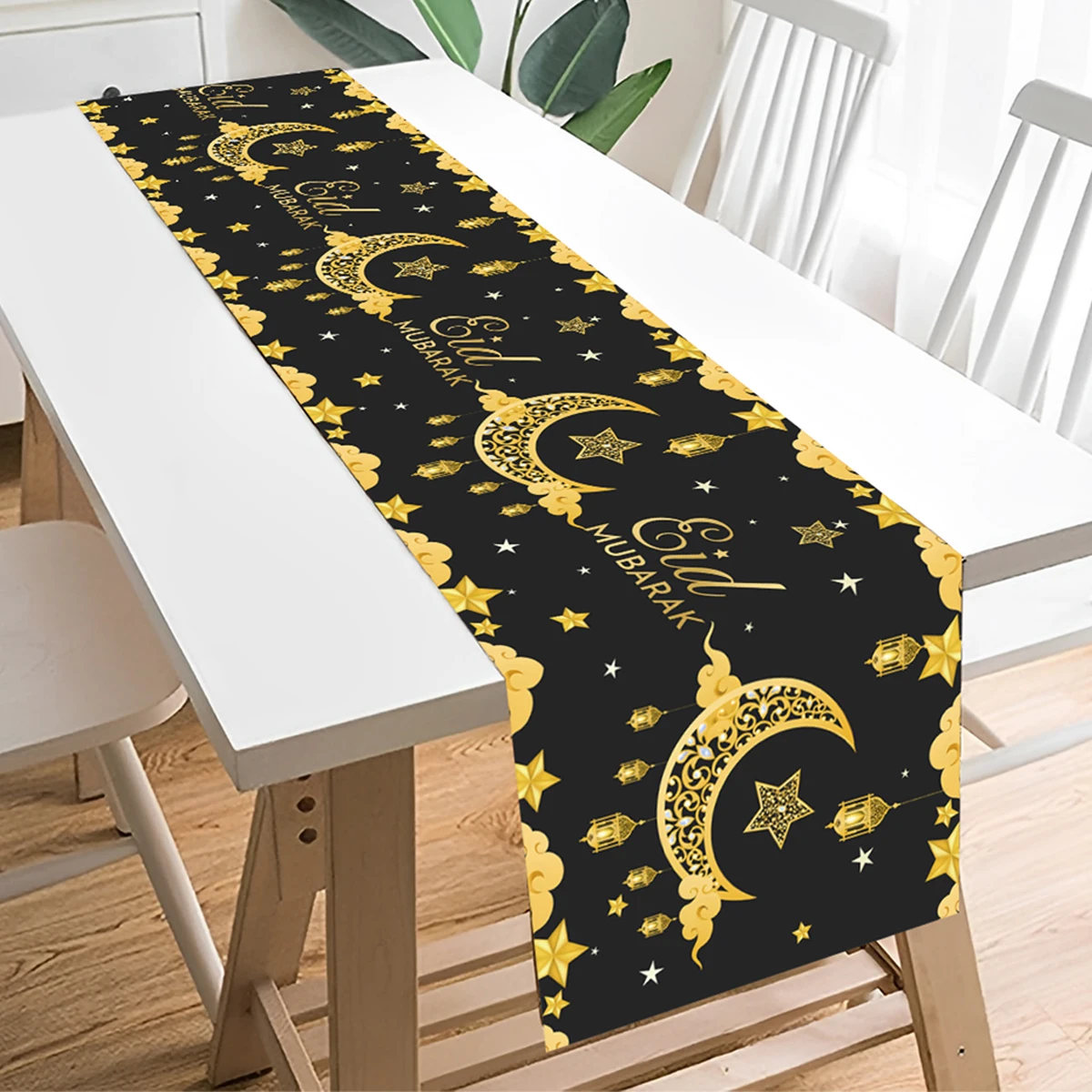 Eid Mubarak Table Runner Ramadan Decorations for Home 2026 Ramadan Kareem Table Cover  Eid Al Adha Islamic Muslim Party Supplies